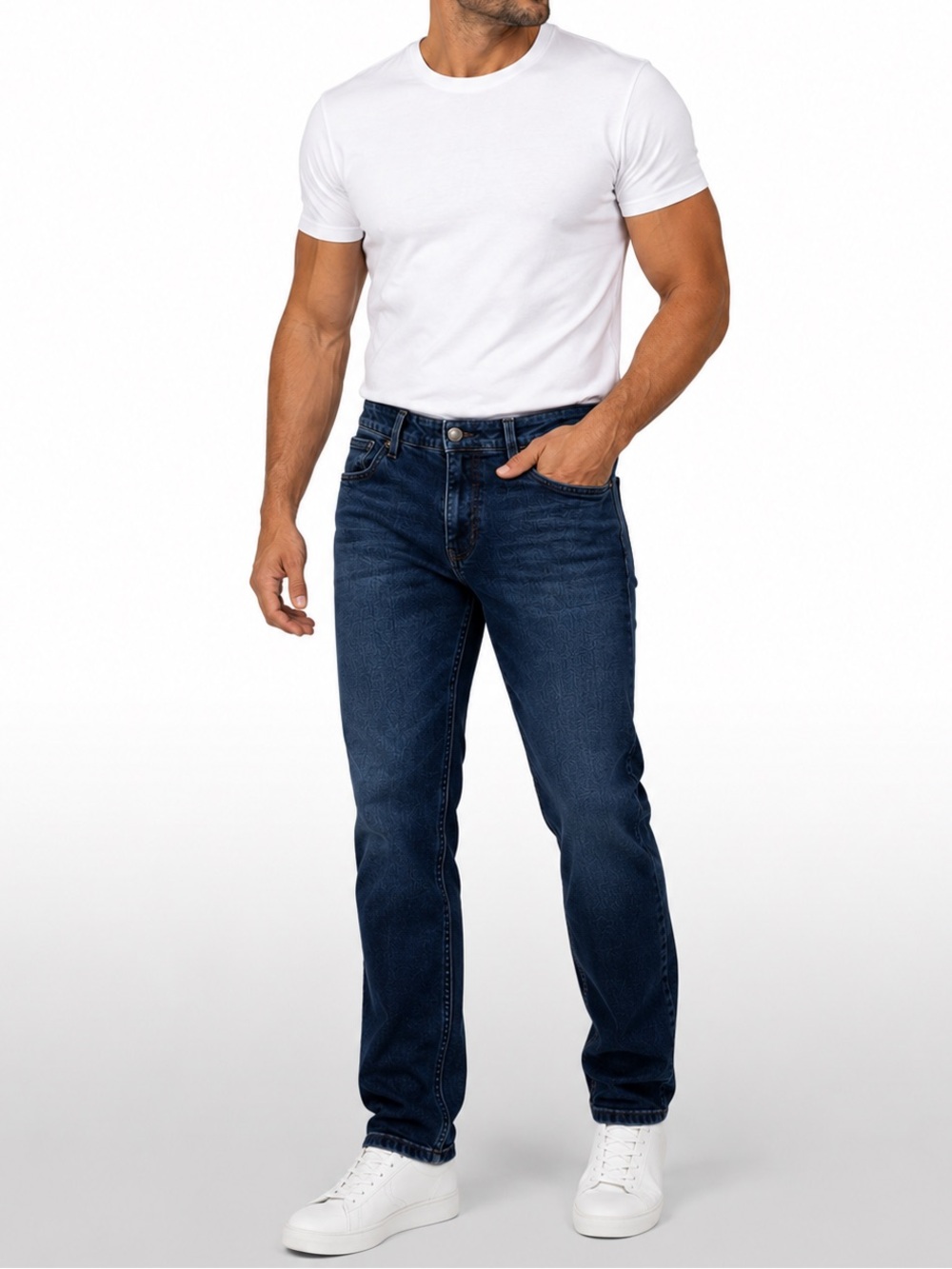 DKNY Men’s Duane Straight Fit Jeans Dark Wash Stretch Denim 32x30